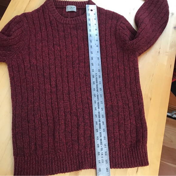 SOLD - LL Bean Men's 100% Lambs Wool Knit Sweater Burgundy Red EUC - Picture 13 of 13